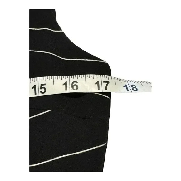 WHBM Women’s Size 6 Black & White Gradient Stripe Belted Sleeveless Sheath Dress - Picture 5 of 6